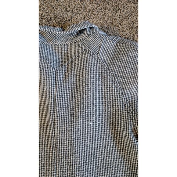 Vintage Gray Houndstooth Blazer Womens XL Raglan Sleeve High Welt Pockets - Picture 11 of 16